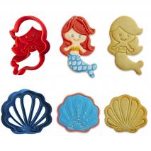 Set 2 cortadores galletas Sirena y Concha