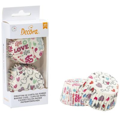 Papel cupcakes x36 Mensaje amor