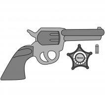Molde Mona Pascua chocolate Sherif pistola y placa