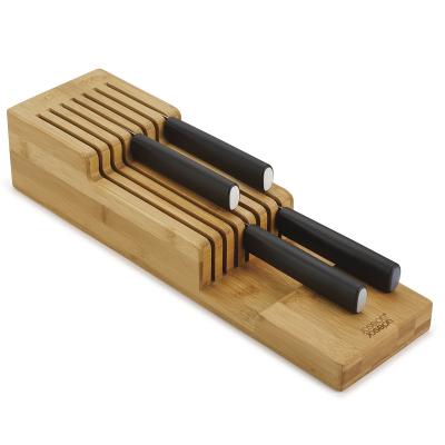 Organizador de cuchillos en el cajón, organizador de cuchillos de madera de  bambú, capacidad para 5 cuchillos largos + 6 cortos (no incluidos)