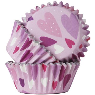Papel cupcakes metalizados x30 Love corazones