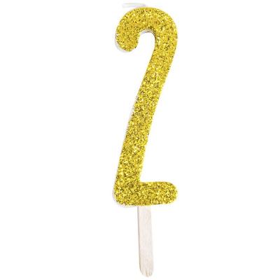 Vela aniversario dorada n�mero 2
