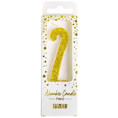 Vela aniversario dorada n�mero 2