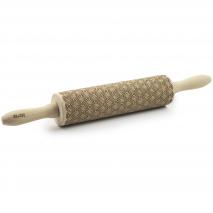 Rodillo con patrn grabado Hexa madera 39 cm