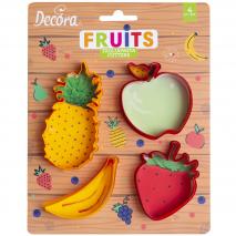 Set 4 cortadores galletas Frutas