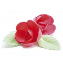 Set 10 decoraciones az�car 4 rosas y 6 hojas