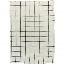 Pa�o de cocina 100% lino Karma crudo - negro