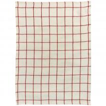 Pa�o de cocina 100% lino Karma crudo - rojo