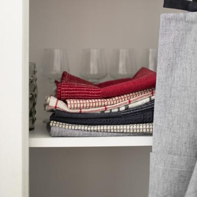 Pa�o de cocina 100% lino Karma crudo - rojo