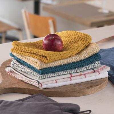 Pa�o de cocina nido de abeja 100% algod�n Bi azul