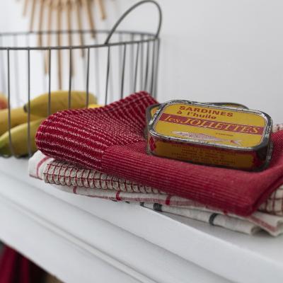 Pa�o de cocina nido de abeja 100% algod�n Bi rojo