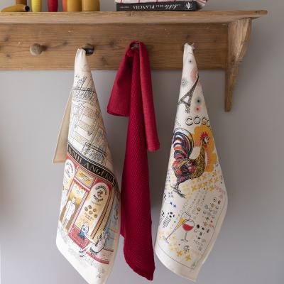 Pa�o de cocina nido de abeja 100% algod�n Uni rojo