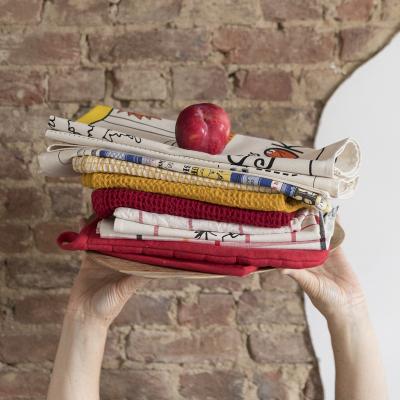 Pa�o de cocina nido de abeja 100% algod�n Uni rojo