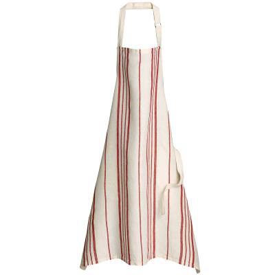 Delantal 100% lino large Karma crudo - rojo