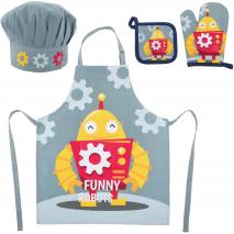 Set delantal cocina infantil 100% algodn Robot