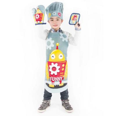 Set delantal cocina infantil 100% algodón Robot