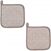 Set 2 protectors de cuina 100% cot� Tetris taupe