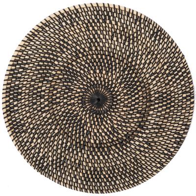 Mantel individual redondo 36 cm Rattan negro