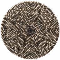 Mantel individual redondo 36 cm Rattan negro