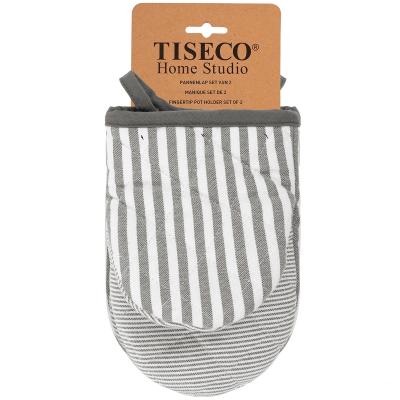 Set 2 manoplas cocina 100% algod�n XL-Lines gris