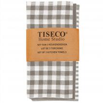 Set 3 draps de cuina 100% cot XL-Lines taupe