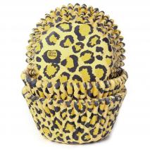 Papel cupcakes x50 Leopardo amarillo