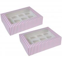 Set 2 caixes per 12 cupcakes Rosa circ