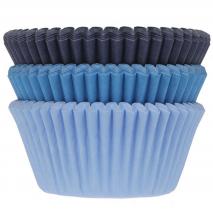 Papel cupcakes x75 mezcla azules