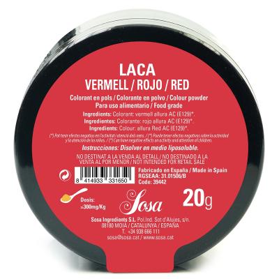 Colorante laca liposoluble polvo 20 g rojo