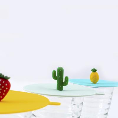 Tapa silicona para vaso y taza frutas surtida