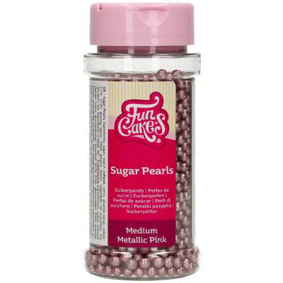 Sprinkles perla azúcar 4 mm 80 g rosa metalizado