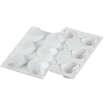 Molde corazones silicona Amorini Origami x 6 cav