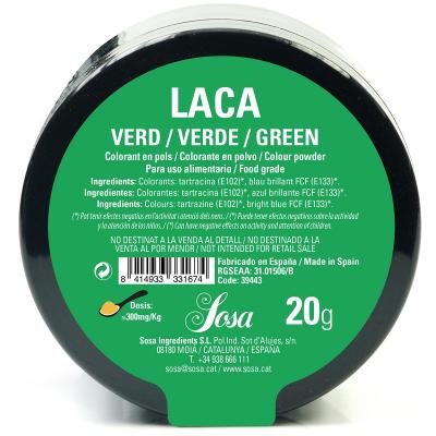 Colorante laca liposoluble polvo 20 g verde