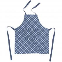 Delantal de cocina 100% algodn Geo cross azul