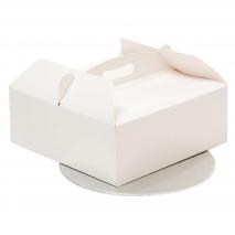 Caja para pasteles con asa y base 23x23x10 cm