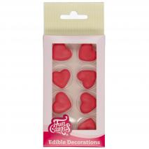 Set 8 decoraciones de az�car Corazones rojos