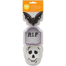 Set 3 talladors galetes Rat Penat, Calavera,Tomba