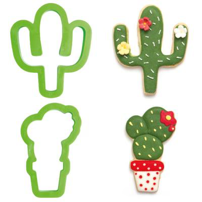 Set 2 cortadores galletas pl�stico Cactus