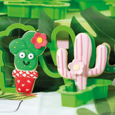 Set 2 cortadores galletas pl�stico Cactus