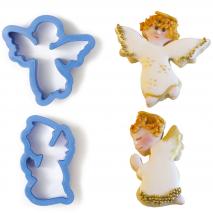 Set 2 cortadores galletas pl�stico �ngeles