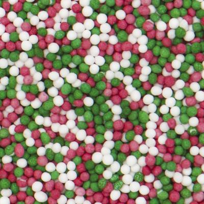 Sprinkles mini perlas 100 g blanco, verde y rojo