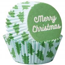 Papel cupcakes x75 Merry Christmas