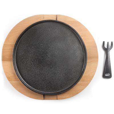 Plato De Carne De Hierro Fundido, Bandeja De Madera, Sartén | Meses Sin