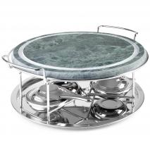 Grill pedra rodona 30 cm 3 cremadors
