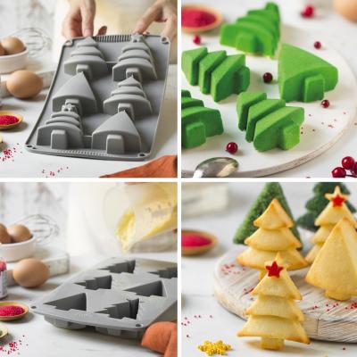 Molde silicona �rboles Navidad 6 cav