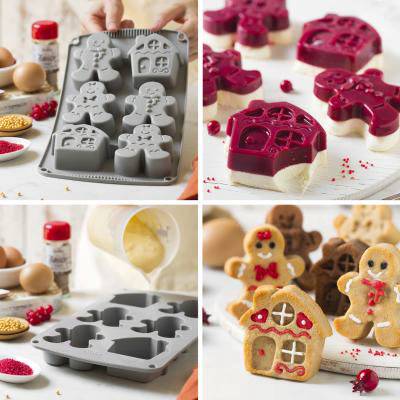 Molde silicona Ginger Navidad 6 cav