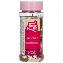 Sprinkles Mix Estrelles vermell-verd-blanc 60 g