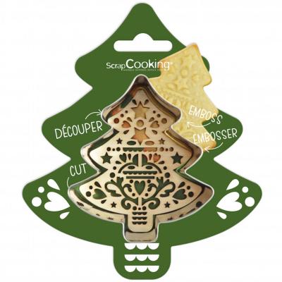 Cortador galletas y stencil �rbol Navidad