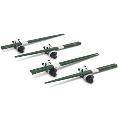 4 pares palillos con 4 soportes panda
