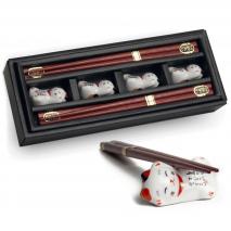 4 parells bastonets japo amb 4 suports gat sort